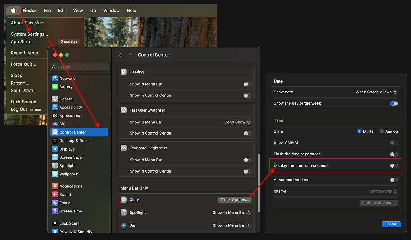 Step-by-step guide to enable seconds on Mac clock