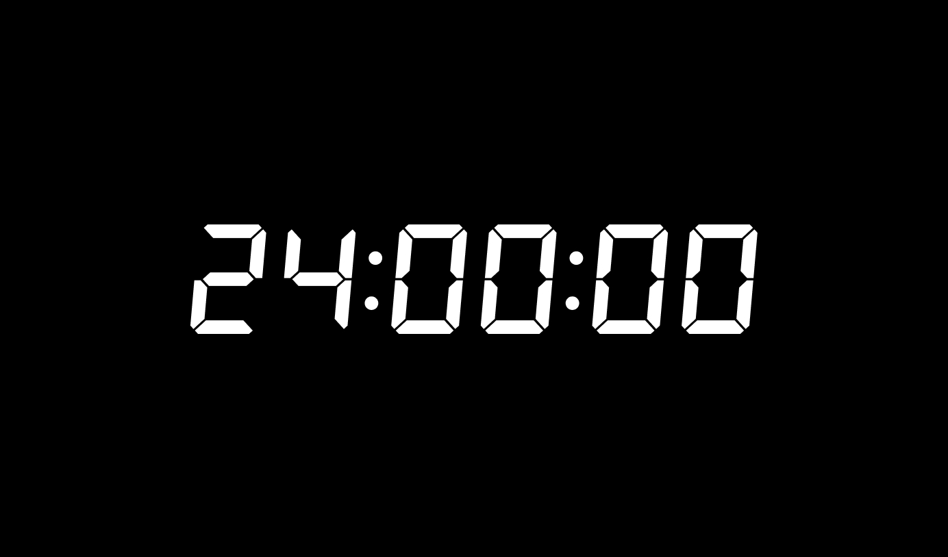 Full-screen digital clock display