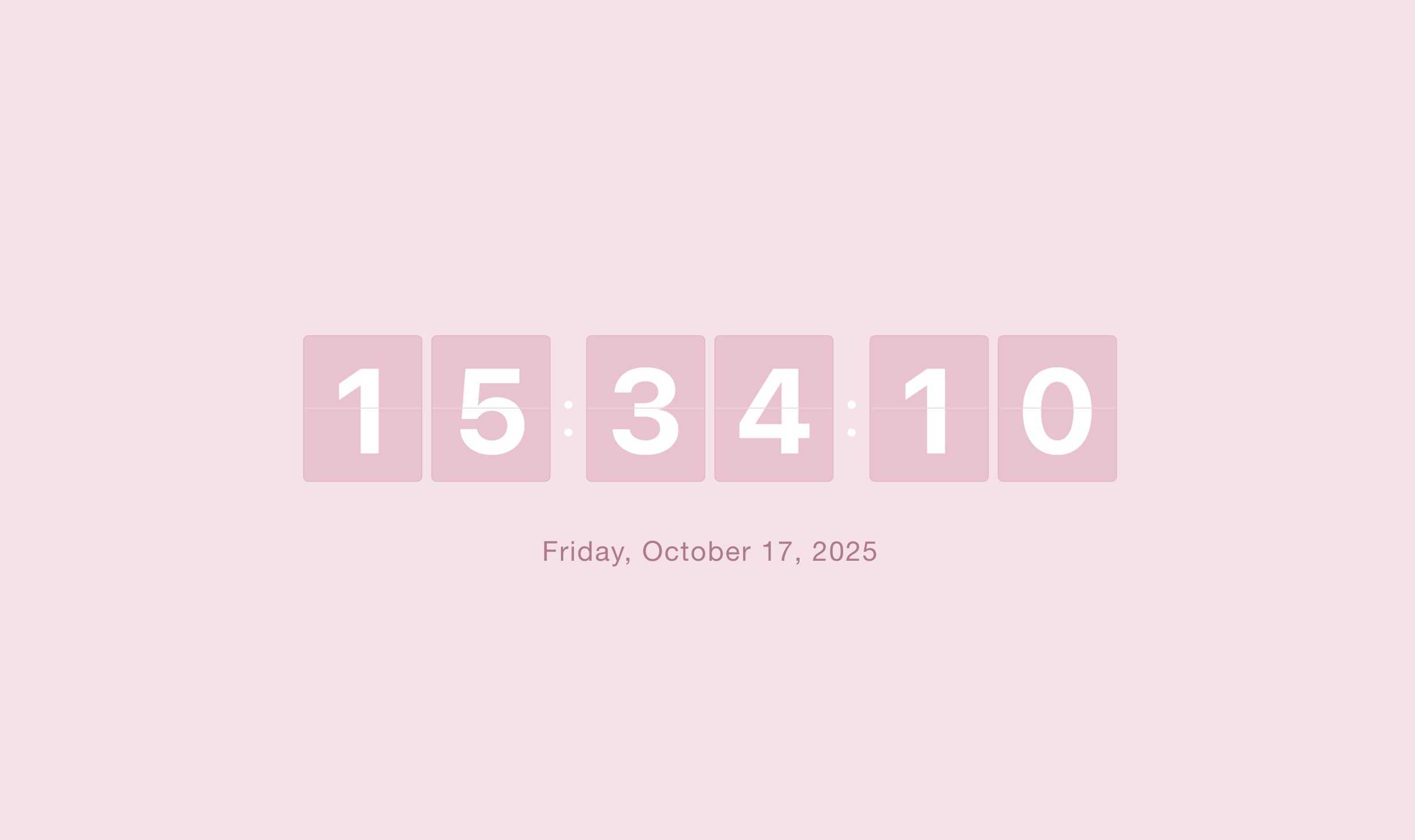 Pink Digital Clock Online